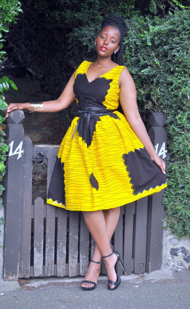 MUNA dress in African print.